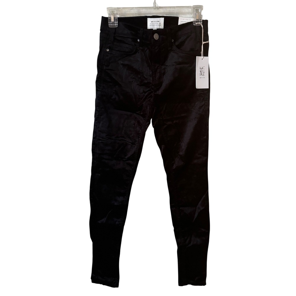 NWT McGuire Women's Black Newton Faux Suede Skinny Jeans Size 25